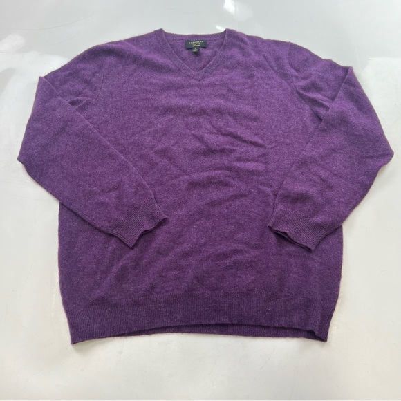 Club room Cashmere women’s purple V neck sweater XL L27-14 - Picture 1 of 4